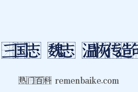 三国志·魏志·温恢传造句是什么意思的图片